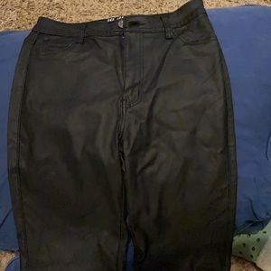 Brand JC and JQ faux leather jeans, Color black